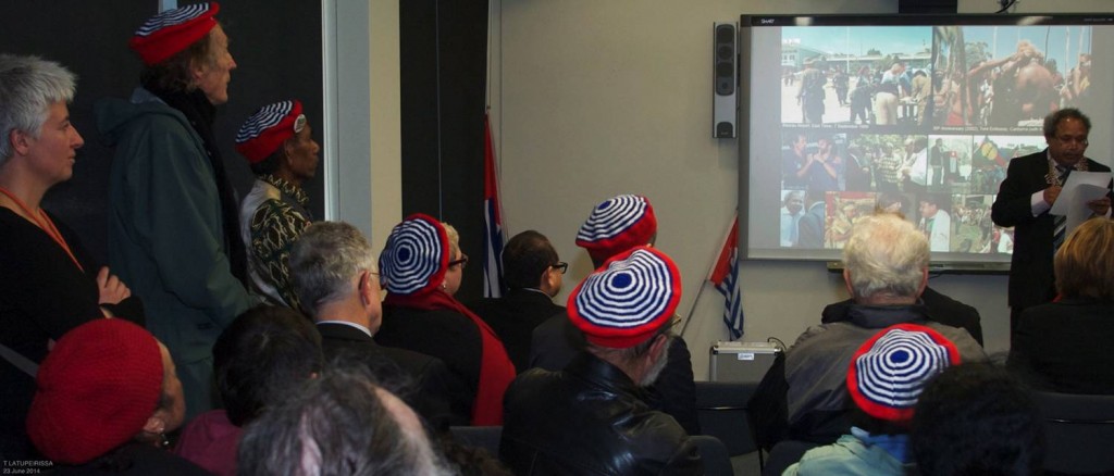 Jacob Rumbiak-Minister for Foreign Affairs, Immigration, and Trade (Federal Republic of West Papua), and Hiska Bukorpioper's fabulous morning star berets